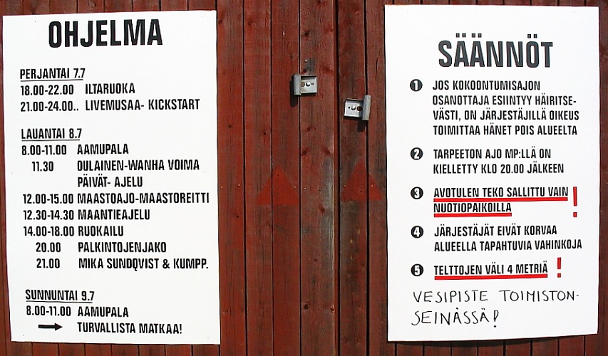 Kontiorallin ohjelma ja s&auml;&auml;nn&ouml;t