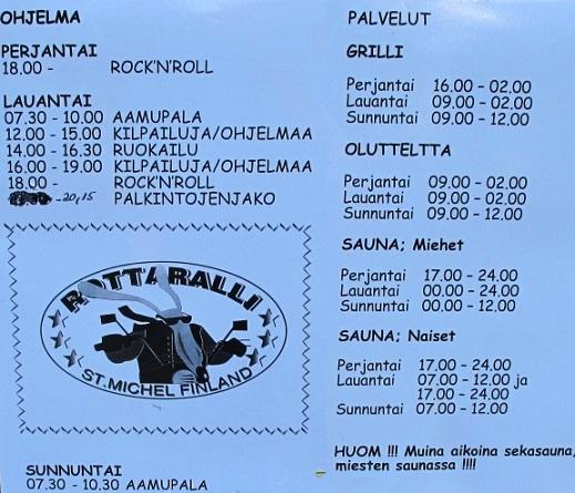 Rottarallin 2009 ohjelma